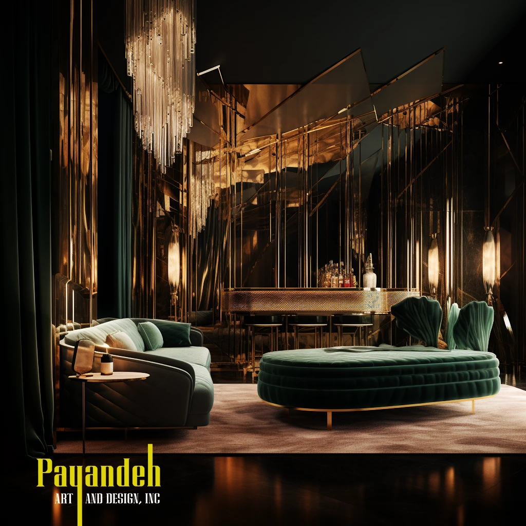 Bedroom Combination of Gold and Green