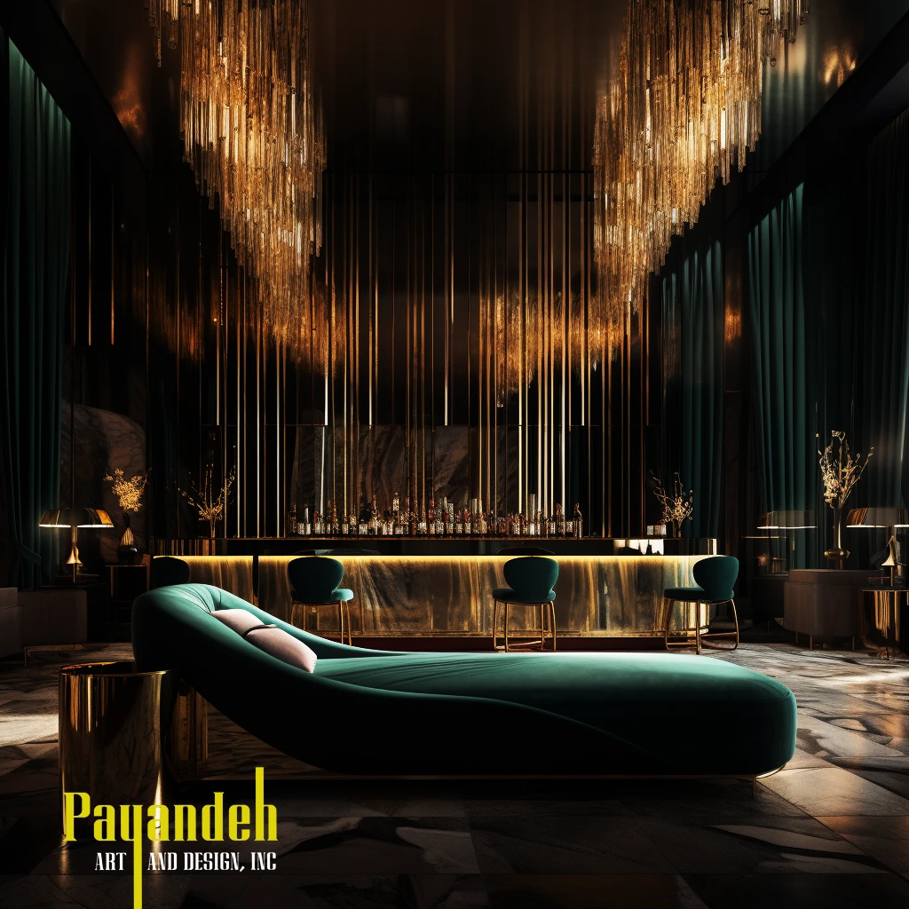 Bedroom Combination of Gold and Green